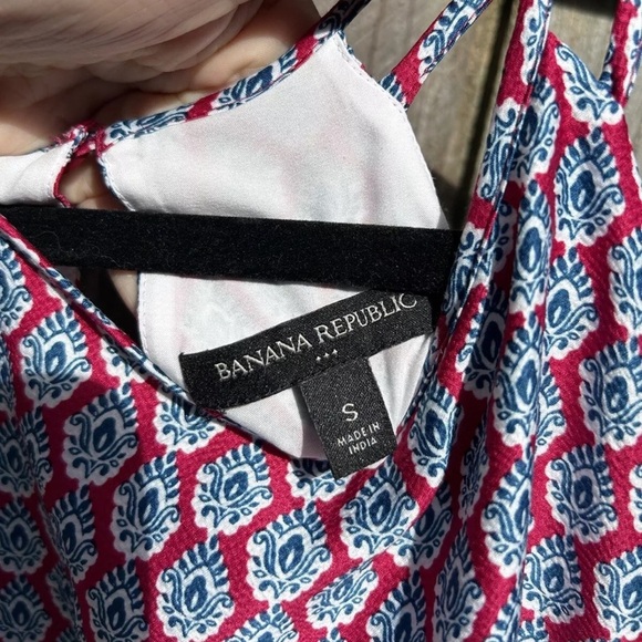 Banana Republic Sleeveless Boho Dress Size Small Blue Red Light Summer Spring - Picture 7 of 7